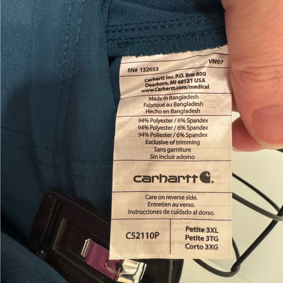 CARHARTT WOMEN'S FORCE Caribbean Blue Cargo Scrub bottoms pants 3X 3XL petite - Picture 6 of 10